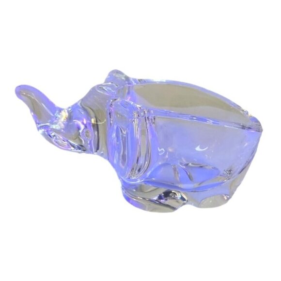 Crystal Clear Glass Elephant Candy Trinket Dish Bowl 6.25" Collectible  Figurine - Picture 5 of 14